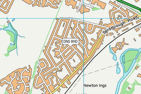 DN5 8HD map - OS VectorMap District (Ordnance Survey)
