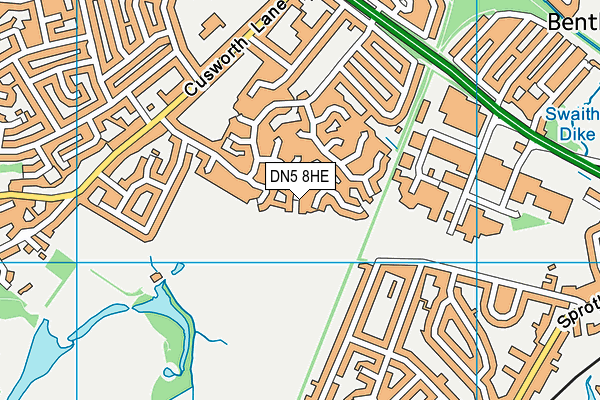 DN5 8HE map - OS VectorMap District (Ordnance Survey)