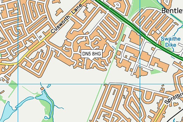 DN5 8HG map - OS VectorMap District (Ordnance Survey)