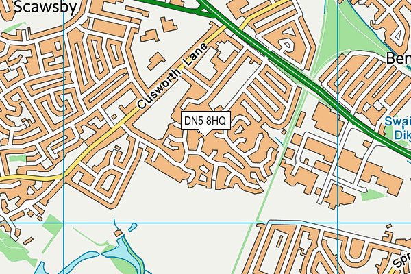 DN5 8HQ map - OS VectorMap District (Ordnance Survey)