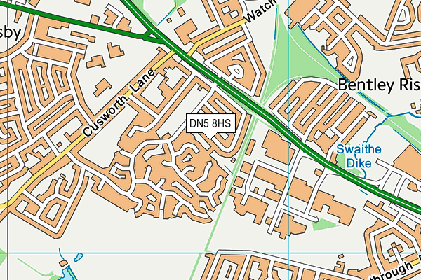 DN5 8HS map - OS VectorMap District (Ordnance Survey)