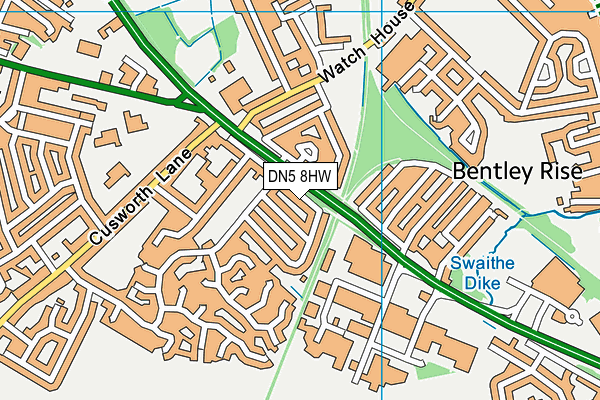 DN5 8HW map - OS VectorMap District (Ordnance Survey)