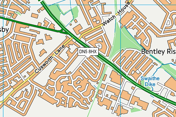 DN5 8HX map - OS VectorMap District (Ordnance Survey)