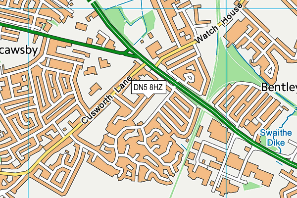 DN5 8HZ map - OS VectorMap District (Ordnance Survey)