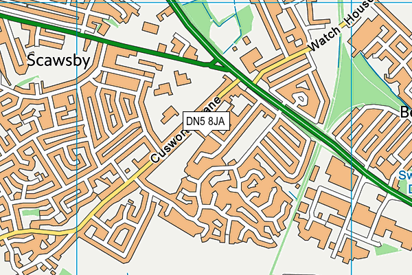 DN5 8JA map - OS VectorMap District (Ordnance Survey)