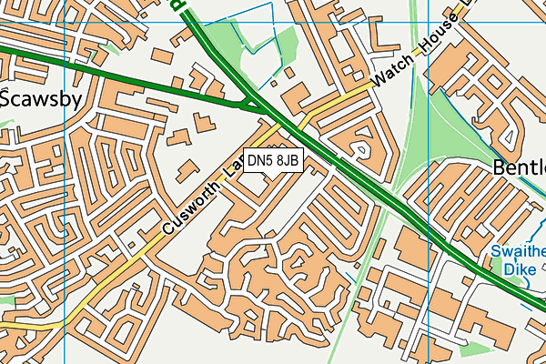 DN5 8JB map - OS VectorMap District (Ordnance Survey)