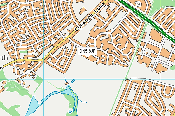 DN5 8JF map - OS VectorMap District (Ordnance Survey)