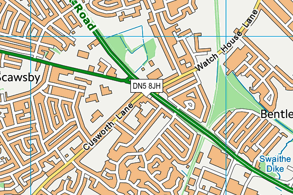 DN5 8JH map - OS VectorMap District (Ordnance Survey)