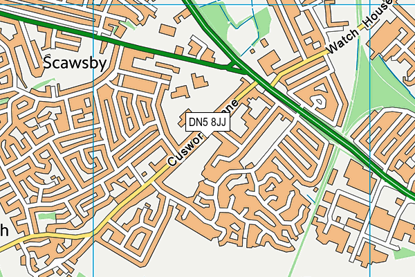 DN5 8JJ map - OS VectorMap District (Ordnance Survey)