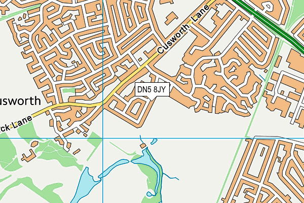 DN5 8JY map - OS VectorMap District (Ordnance Survey)