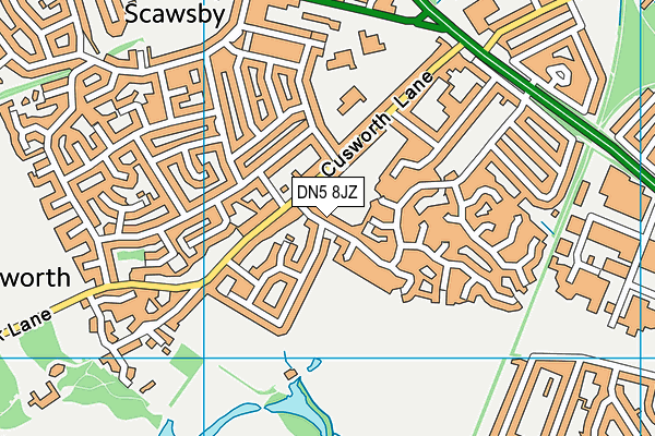 DN5 8JZ map - OS VectorMap District (Ordnance Survey)