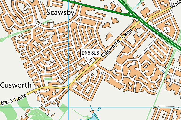 DN5 8LB map - OS VectorMap District (Ordnance Survey)