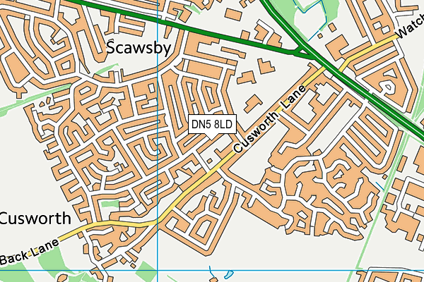 DN5 8LD map - OS VectorMap District (Ordnance Survey)