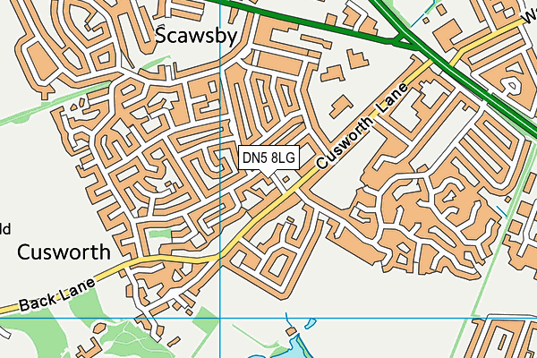 DN5 8LG map - OS VectorMap District (Ordnance Survey)