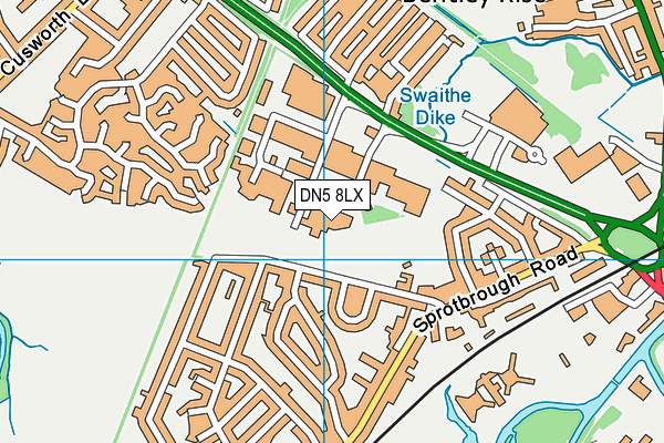 DN5 8LX map - OS VectorMap District (Ordnance Survey)