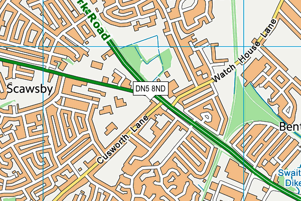 DN5 8ND map - OS VectorMap District (Ordnance Survey)