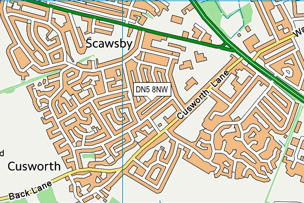 DN5 8NW map - OS VectorMap District (Ordnance Survey)