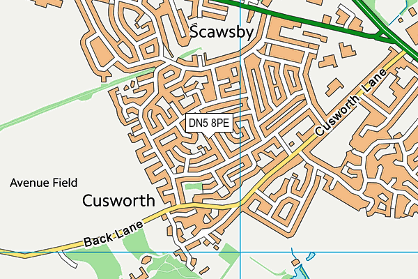 DN5 8PE map - OS VectorMap District (Ordnance Survey)