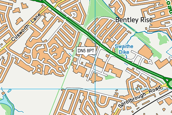 Wheatley Hills Rufc map (DN5 8PT) - OS VectorMap District (Ordnance Survey)