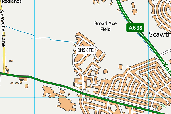 DN5 8TE map - OS VectorMap District (Ordnance Survey)