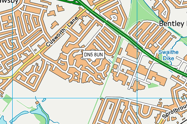DN5 8UN map - OS VectorMap District (Ordnance Survey)