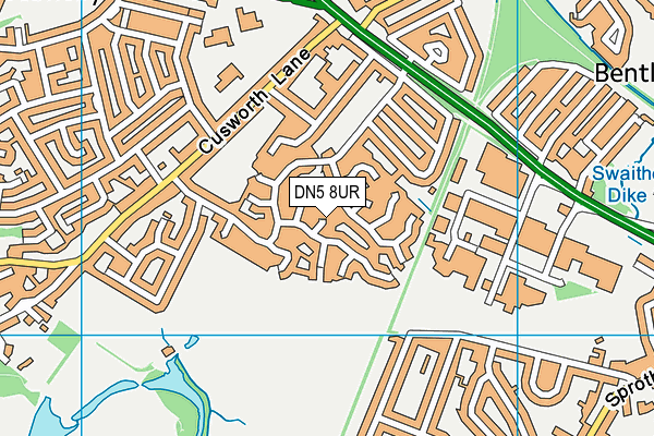 DN5 8UR map - OS VectorMap District (Ordnance Survey)