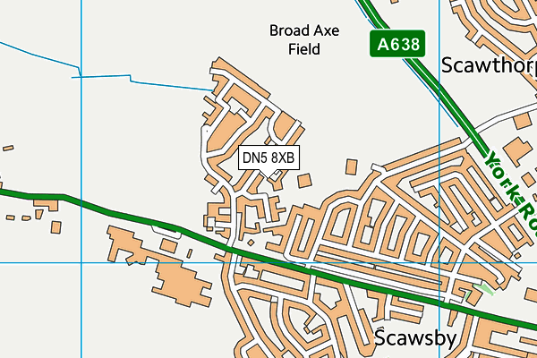 DN5 8XB map - OS VectorMap District (Ordnance Survey)