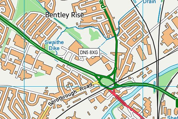 Xercise4less (Doncaster) (Closed) map (DN5 8XG) - OS VectorMap District (Ordnance Survey)