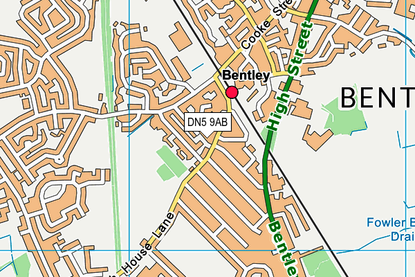 DN5 9AB map - OS VectorMap District (Ordnance Survey)