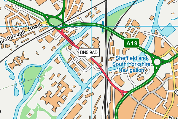 DN5 9AD map - OS VectorMap District (Ordnance Survey)