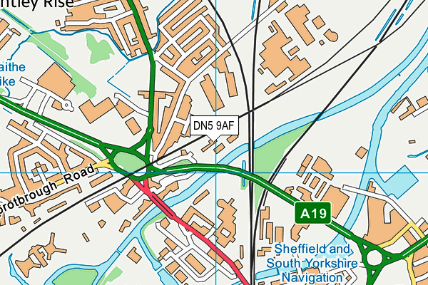 DN5 9AF map - OS VectorMap District (Ordnance Survey)