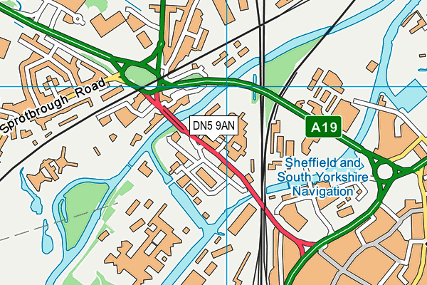 DN5 9AN map - OS VectorMap District (Ordnance Survey)