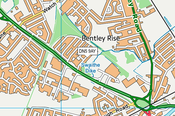 DN5 9AY map - OS VectorMap District (Ordnance Survey)