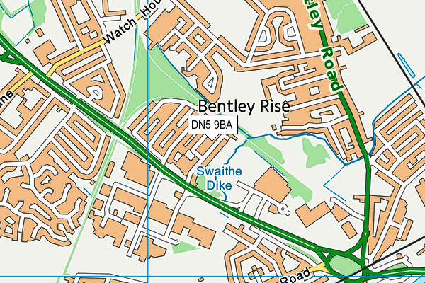 DN5 9BA map - OS VectorMap District (Ordnance Survey)