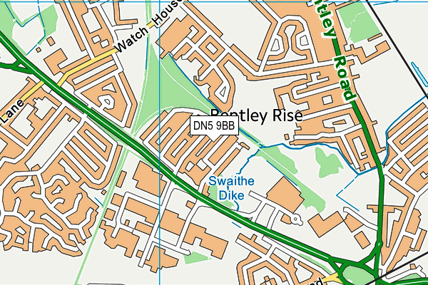 DN5 9BB map - OS VectorMap District (Ordnance Survey)