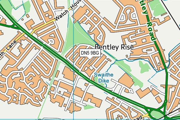 DN5 9BG map - OS VectorMap District (Ordnance Survey)