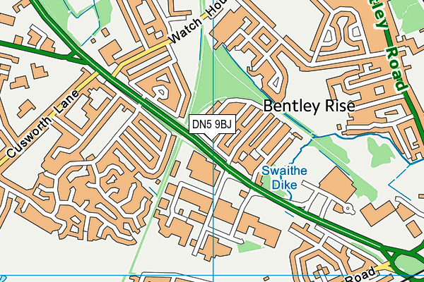 DN5 9BJ map - OS VectorMap District (Ordnance Survey)