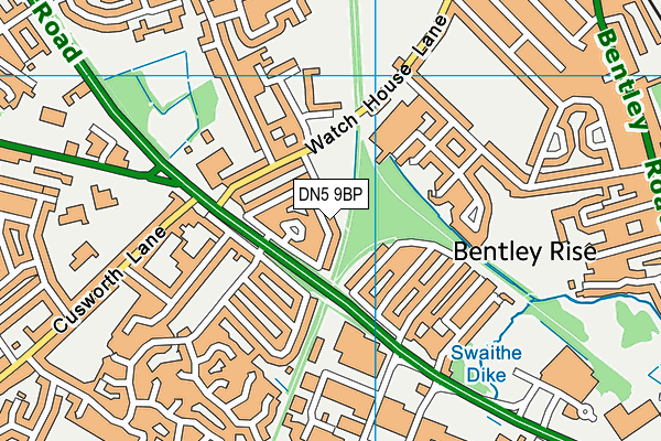 DN5 9BP map - OS VectorMap District (Ordnance Survey)