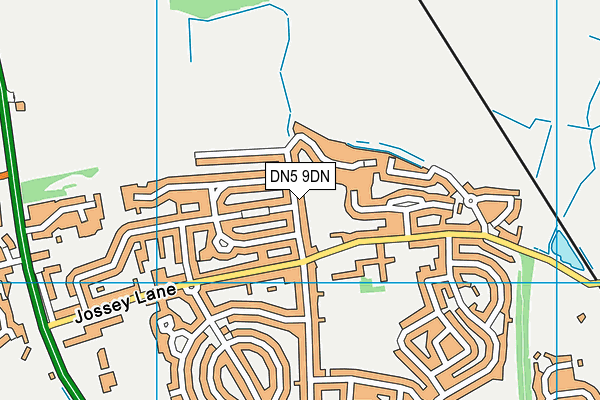 DN5 9DN map - OS VectorMap District (Ordnance Survey)