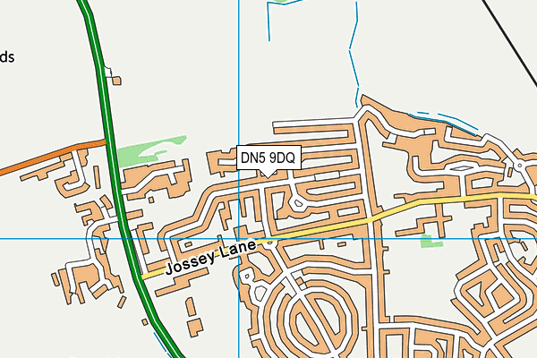 DN5 9DQ map - OS VectorMap District (Ordnance Survey)