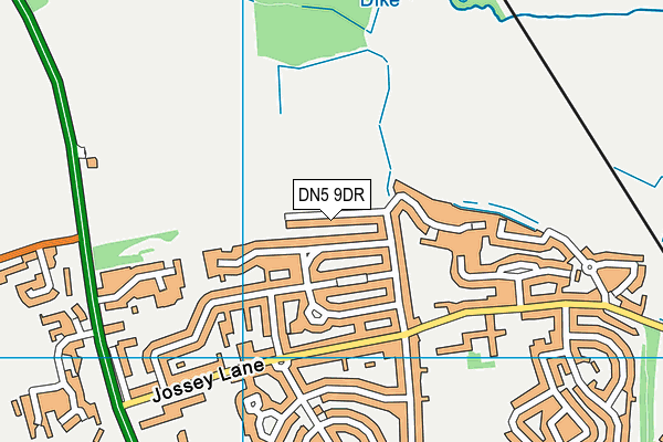 DN5 9DR map - OS VectorMap District (Ordnance Survey)