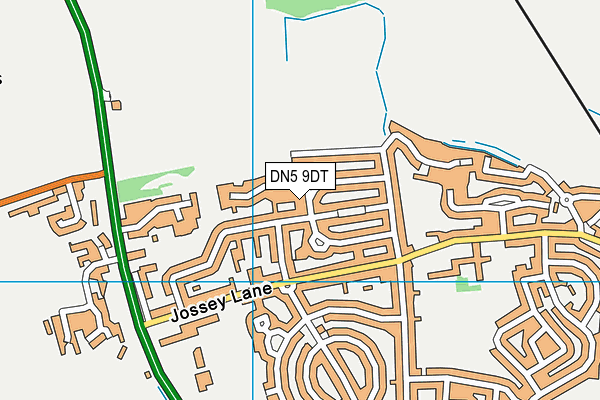 DN5 9DT map - OS VectorMap District (Ordnance Survey)