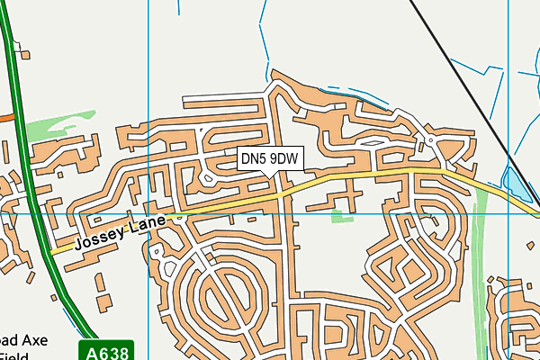 DN5 9DW map - OS VectorMap District (Ordnance Survey)