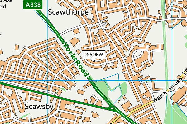 Scawthorpe Sunnyfields Primary School map (DN5 9EW) - OS VectorMap District (Ordnance Survey)
