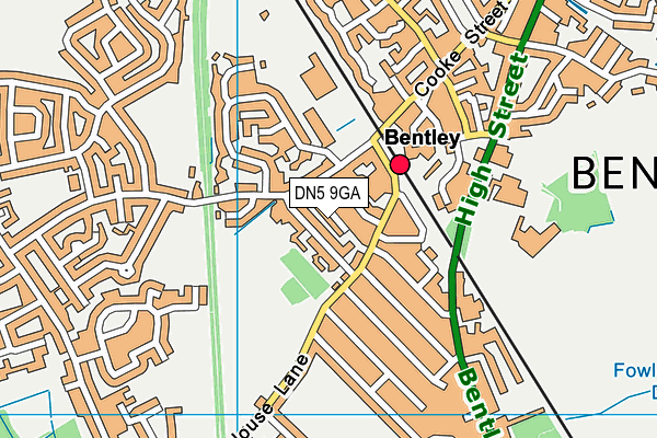 DN5 9GA map - OS VectorMap District (Ordnance Survey)