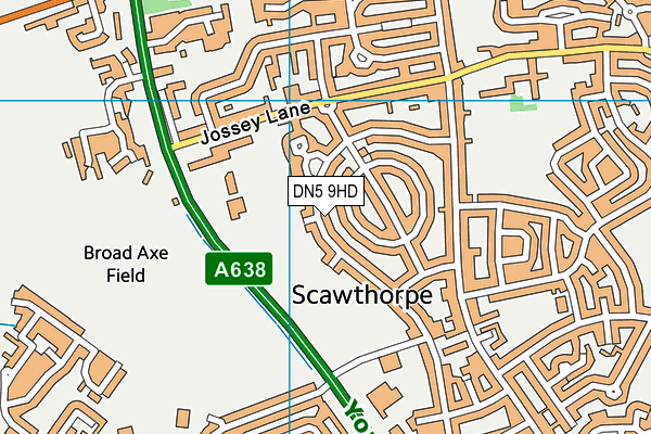 DN5 9HD map - OS VectorMap District (Ordnance Survey)