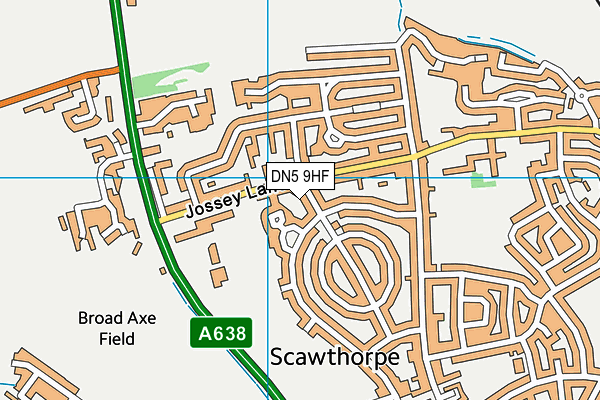 DN5 9HF map - OS VectorMap District (Ordnance Survey)