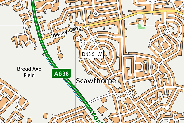 DN5 9HW map - OS VectorMap District (Ordnance Survey)