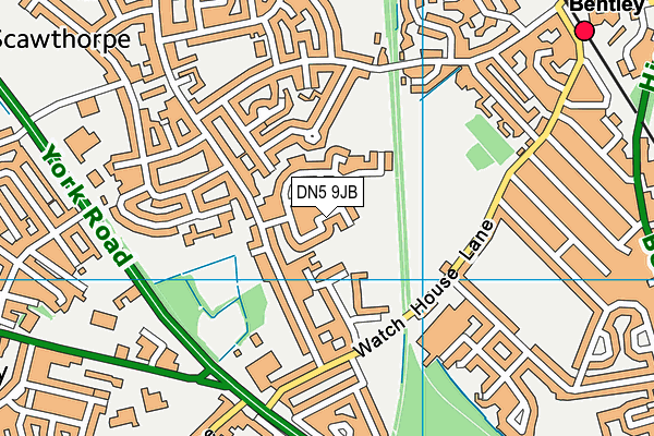 DN5 9JB map - OS VectorMap District (Ordnance Survey)