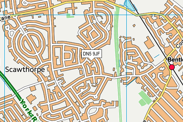 DN5 9JF map - OS VectorMap District (Ordnance Survey)